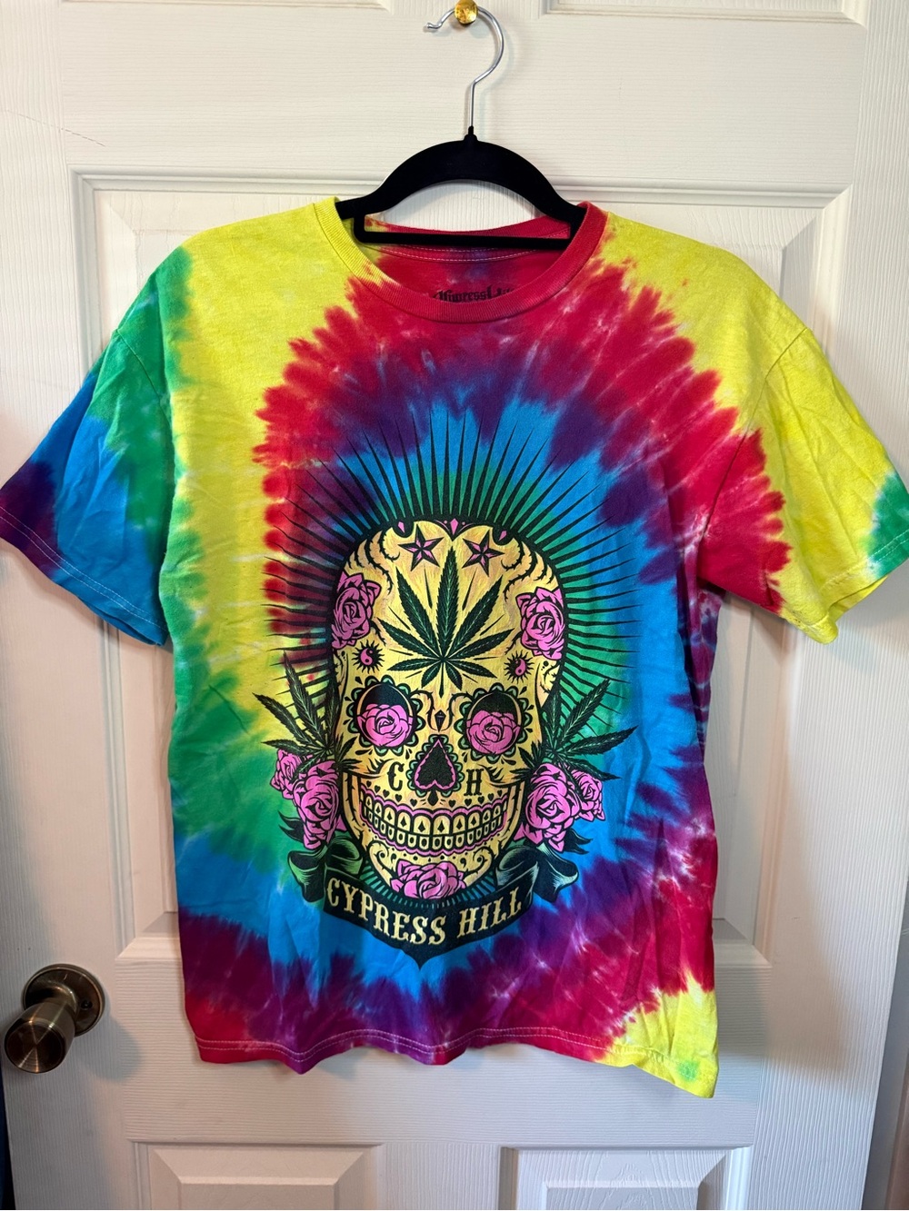 Cypress Hill Tie-Dye Skull Tee Rainbow Size  Small